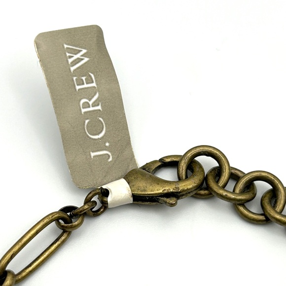 Lulu Frost for J Crew Crystal Cluster Drop Statement Necklace Bronze Silver NWT - Picture 6 of 11